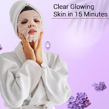 Mancode Lavender Facial Sheet Mask 25ml Smoothen Rough & Dry Skin Calming Firming Pore Reducing, Brightening and Enhances Daily Glow | Korean Sheet Mask for Men Women Sheet Mask Set Combo Pack of 3